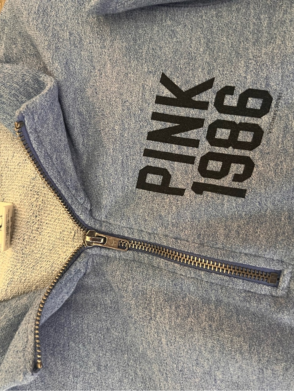 Victoria's Secret PINK 2012 Heather Blue Logo Trim Pullover - Picture 4 of 5